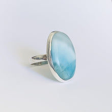 Carregar imagem no visualizador da galeria, Anel Larimar Natural Oval, Prata 925 - an100565
